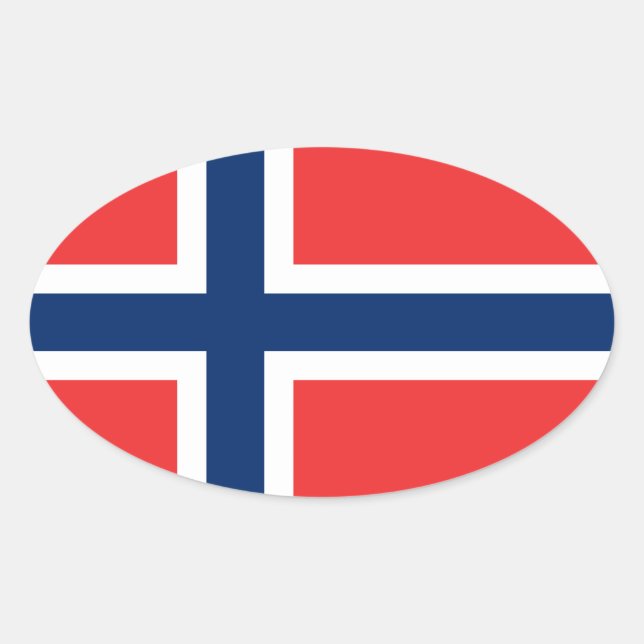 Oval-Aufkleber der norwegischen Flagge | Flagge No Ovaler Aufkleber (Vorderseite)