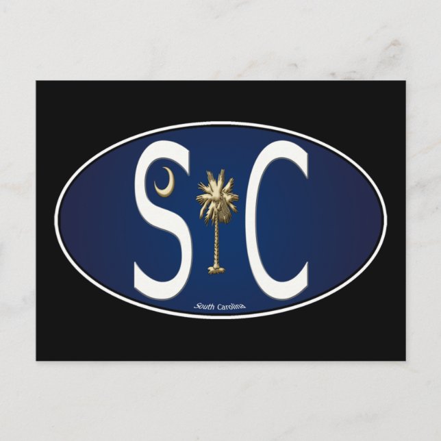 Oval-Aufkleber der South Carolina-Flagge Postkarte (Vorderseite)
