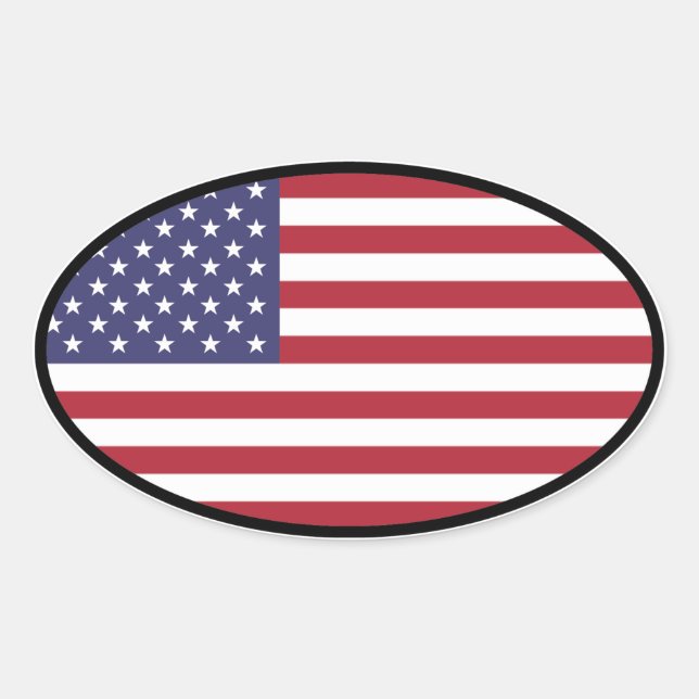 Oval-Aufkleber der US-Flagge Ovaler Aufkleber (Vorderseite)