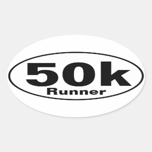 Oval-Aufkleber des Läufer-50K Ovaler Aufkleber
