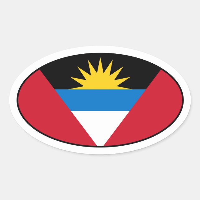 Oval-Aufkleber für Antigua und Barbuda Ovaler Aufkleber (Vorderseite)
