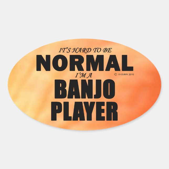 Oval-Aufkleber für den normalen Banjo Player Ovaler Aufkleber (Vorderseite)