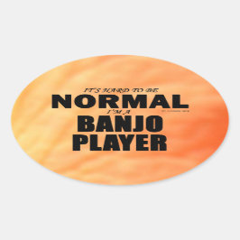 Oval-Aufkleber für den normalen Banjo Player Ovaler Aufkleber