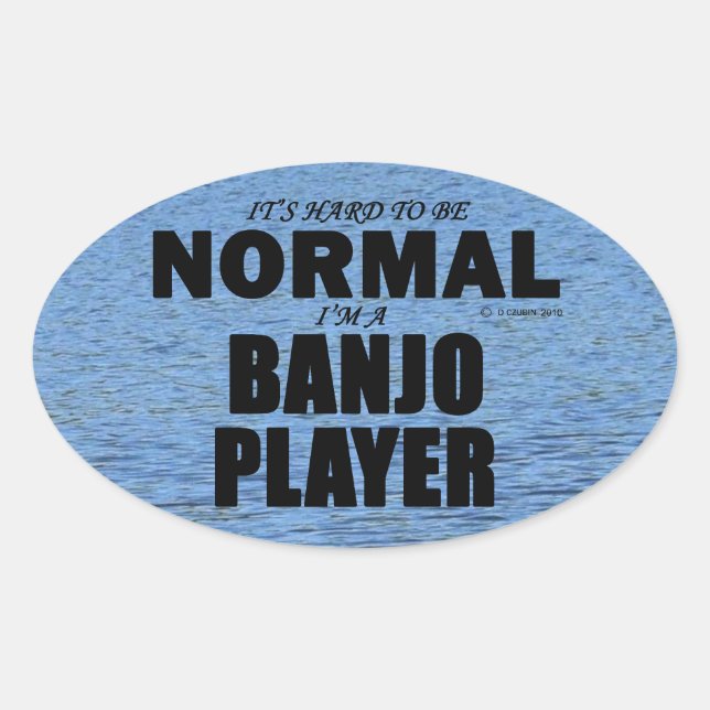 Oval-Aufkleber für den normalen Banjo Player Ovaler Aufkleber (Vorderseite)