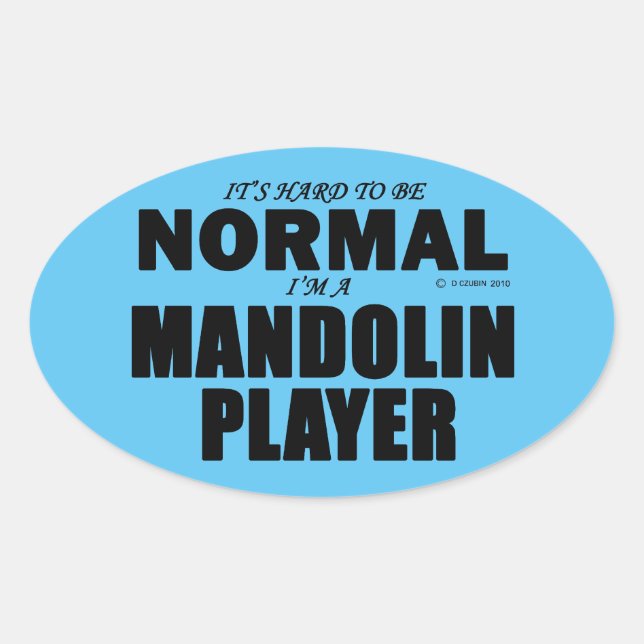 Oval-Aufkleber für den normalen Mandolin Player Ovaler Aufkleber (Vorderseite)