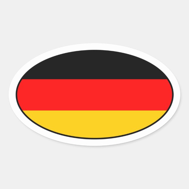 Oval-Aufkleber für deutsche Flagge Ovaler Aufkleber (Vorderseite)