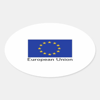 Oval-Aufkleber für die EU-Flagge Ovaler Aufkleber