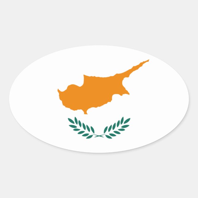 Oval-Aufkleber für die Flagge Zypern Ovaler Aufkleber (Vorderseite)