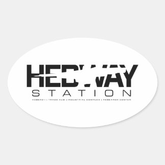 Oval Aufkleber für die HEDWAY Station