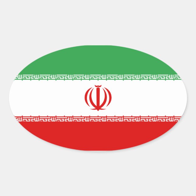 Oval-Aufkleber für die iranische Flagge Ovaler Aufkleber (Vorderseite)