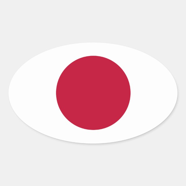 Oval-Aufkleber für die japanische Flagge Ovaler Aufkleber (Vorderseite)