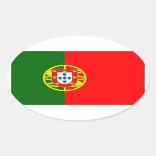Oval-Aufkleber für die portugiesische Flagge Ovaler Aufkleber