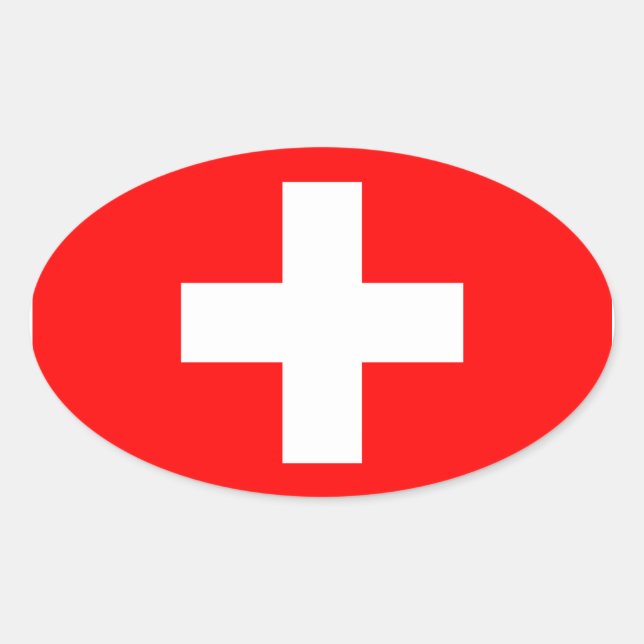 Oval-Aufkleber für die Schweiz Ovaler Aufkleber (Vorderseite)