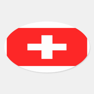 Oval-Aufkleber für die Schweiz Ovaler Aufkleber