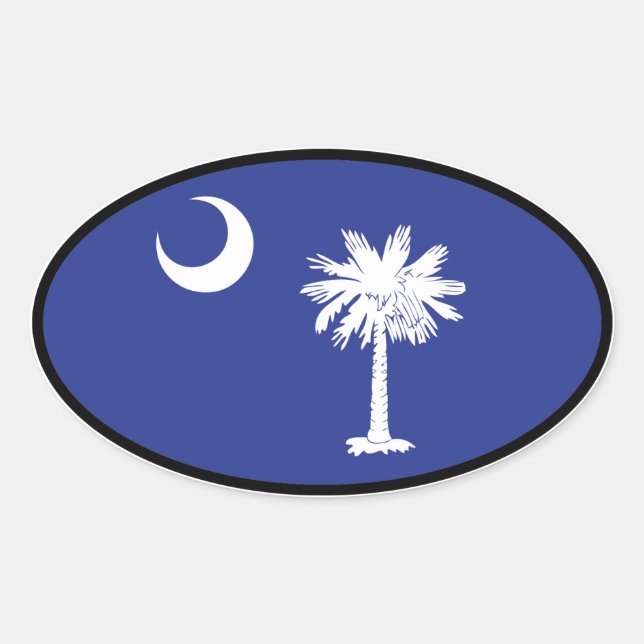 Oval-Aufkleber für die South Carolina-Flagge Ovaler Aufkleber (Vorderseite)