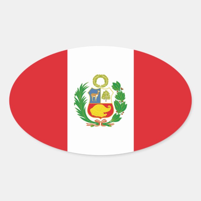 Oval-Aufkleber für die Staatsflagge Ovaler Aufkleber (Vorderseite)