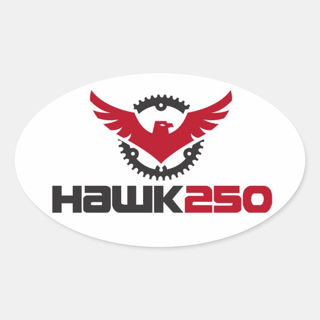 Oval-Aufkleber für Hawk 250-Logos Ovaler Aufkleber (Vorderseite)