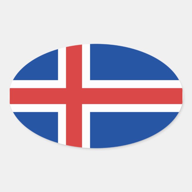 Oval-Aufkleber für Island Ovaler Aufkleber (Vorderseite)