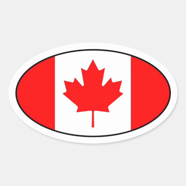 Oval-Aufkleber für Kanada Ovaler Aufkleber (Vorderseite)