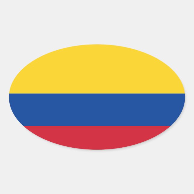 Oval-Aufkleber für kolumbianische Flagge Ovaler Aufkleber (Vorderseite)