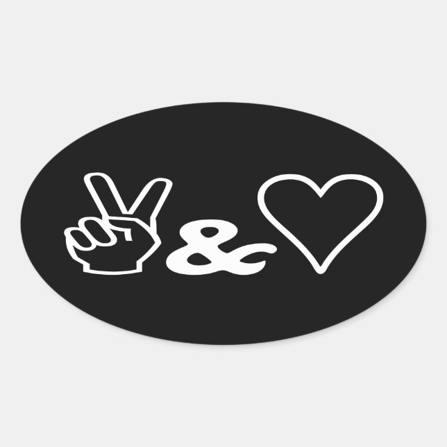 Oval-Aufkleber für Liebe Ovaler Aufkleber (Vorderseite)