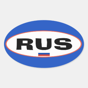 Oval-Aufkleber im russischen Stil Ovaler Aufkleber