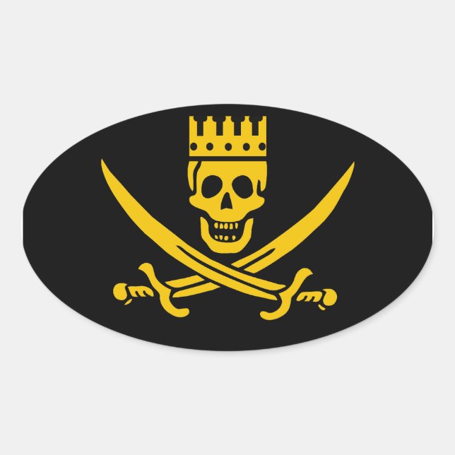 Oval-Aufkleber Pirate - Packung mit 20 Ovaler Aufkleber (Vorderseite)