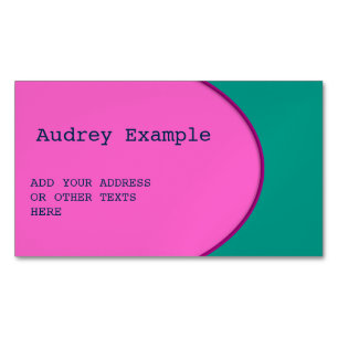 OVAL BUTTON - Rosa + Ihr Text und Ihre Ideen Magnetische Visitenkarte
