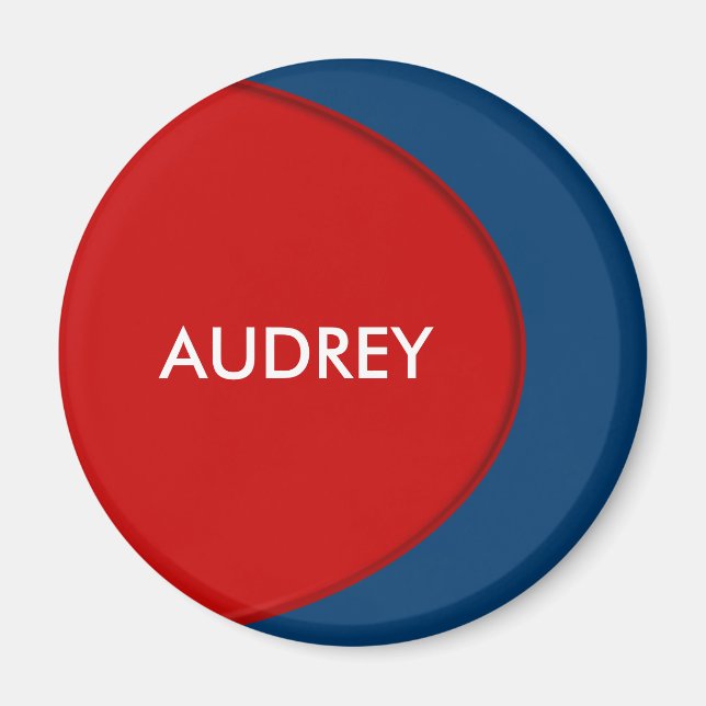 OVAL BUTTON - rot + Ihr Text und Ihre Ideen Magnet (Vorne)