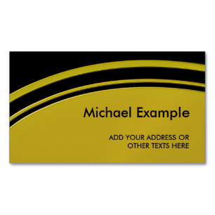 OVAL BUTTON - Zeilen Gold + Ihre Texte und Ideen Magnetische Visitenkarte