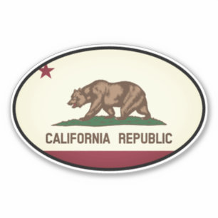 Oval California Vinyl Aufkleber für Fahrzeuge
