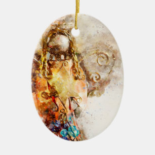 Oval Ceramic Angel Ornement