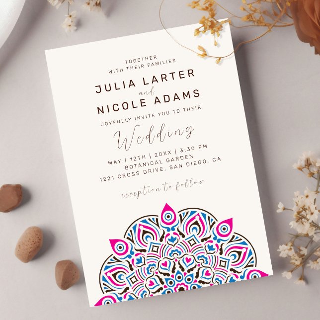 Oval Classic Mandala Wedding West Pacific Variant Einladung (Von Creator hochgeladen)