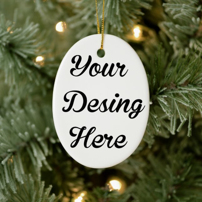 Oval Custom Christmas Keramik Ornament (Baum)