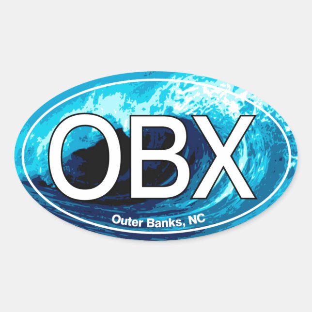 Oval der Oval der Außenbanken Ovaler Aufkleber (Vorderseite)