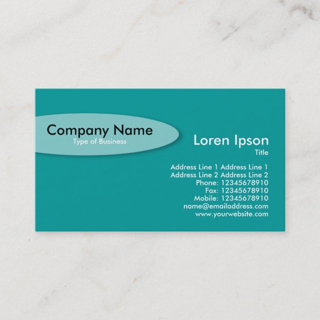 Oval - Dunkeltürkis Visitenkarte (Vorderseite)