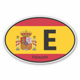 Oval Espagne code pays drapeau autocollant de voit