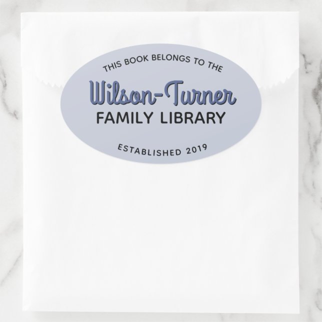Oval Family Library Buchzeichen Collection Ovaler Aufkleber (Tasche)
