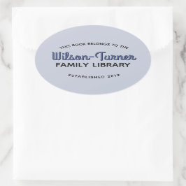 Oval Family Library Buchzeichen Collection Ovaler Aufkleber