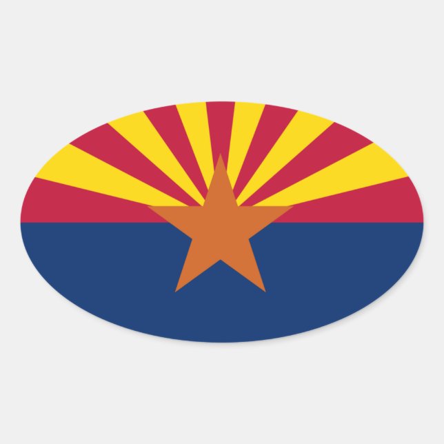 Oval Flag-Aufkleber für Arizona Ovaler Aufkleber (Vorderseite)
