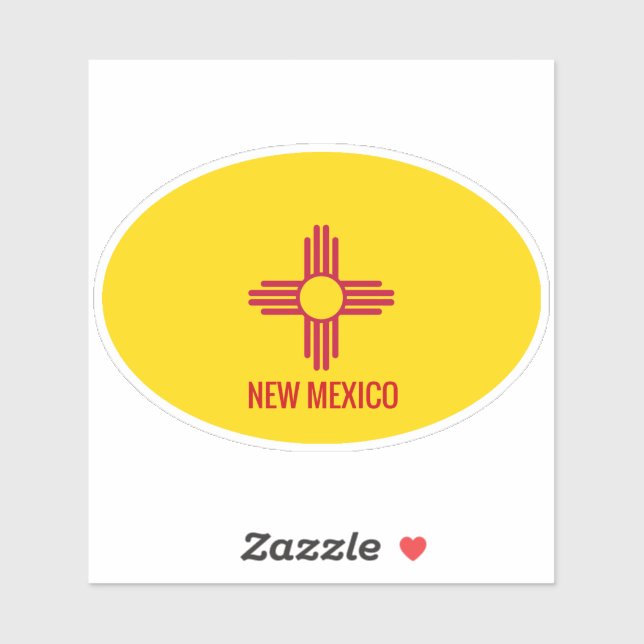 Oval Flag New Mexico Aufkleber (Blatt)