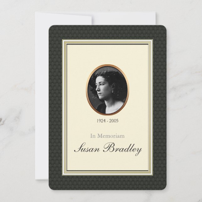 Oval Foto Bereich 3 Ankündigung der Beerdigung (Vorderseite)