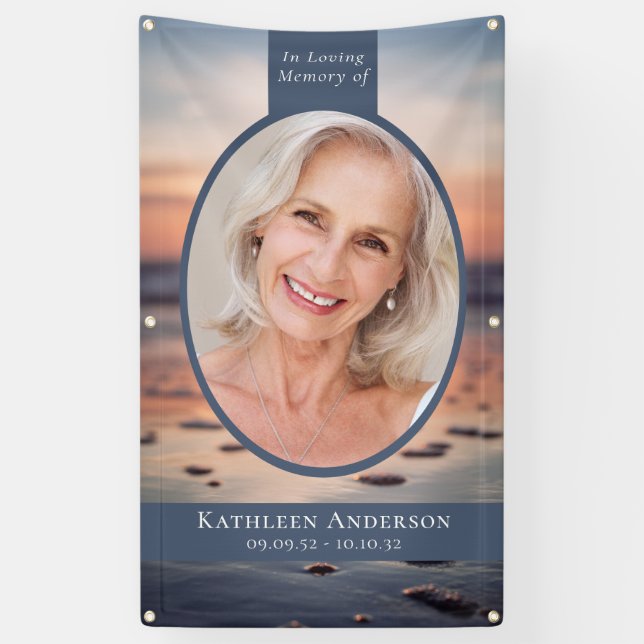 Oval Foto Ocean Memorial Grabdecke Banner (Vertikal)