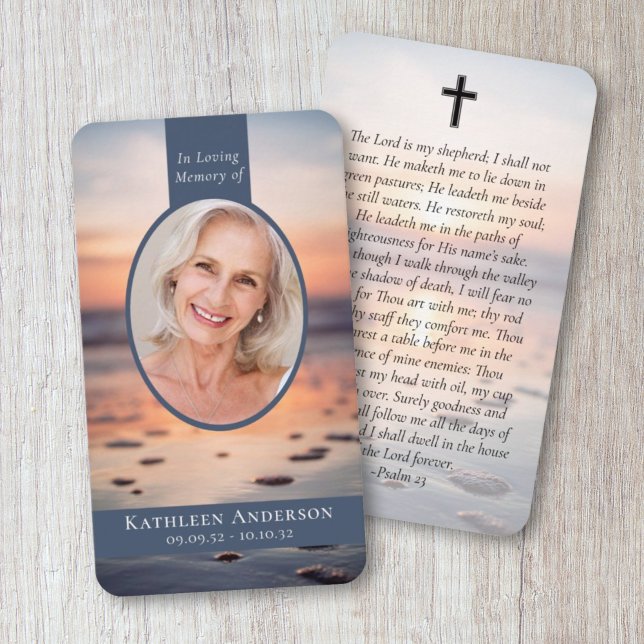 Oval Foto von Ocean Memorial Prayer Card Telefonnummerkarte (Von Creator hochgeladen)