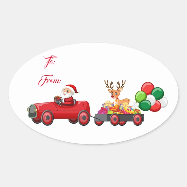 Oval Geschenkanhänger Ovaler Aufkleber (Vorderseite)