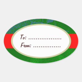 Oval Gold Label Red Ribbon Custom Holiday Geschenk Ovaler Aufkleber