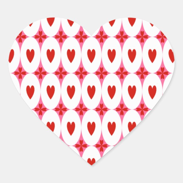 Oval Hearts Herz-Aufkleber (Vorderseite)