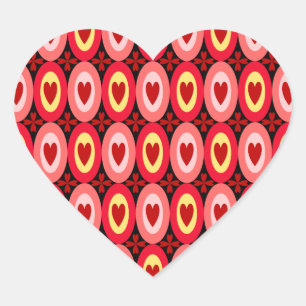 Oval Hearts Herz-Aufkleber