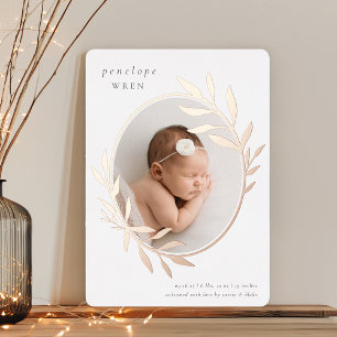 Oval Laurel   Faire-part de naissance