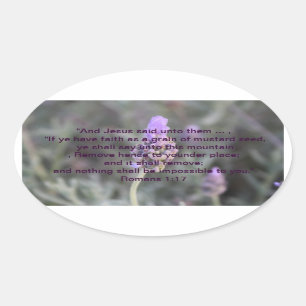 Oval Lavender Stickers christlich Faith Scripting